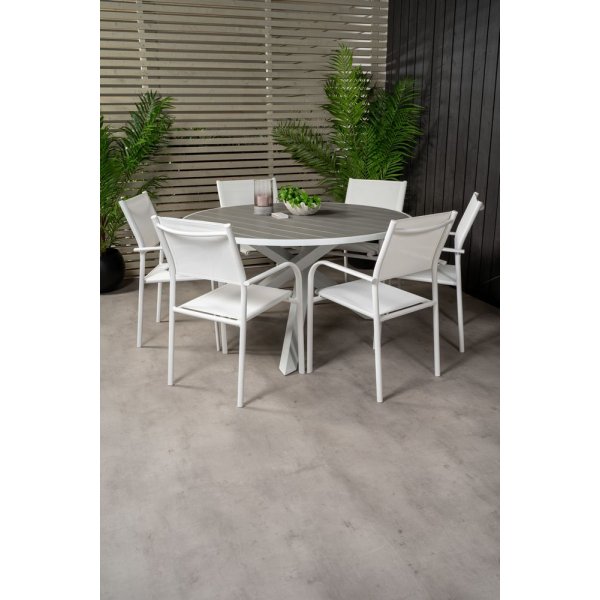 Ebbarp Matgrupp (�140) - Vit/Gr� - 6 Stolar