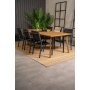 Charlottenberg spisegruppe (220x100) - Sort/Natur - 6 Stole