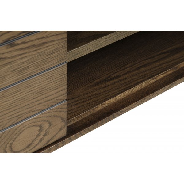 Inez tv-b�nk i brunoljad ek - Bredd 120 cm