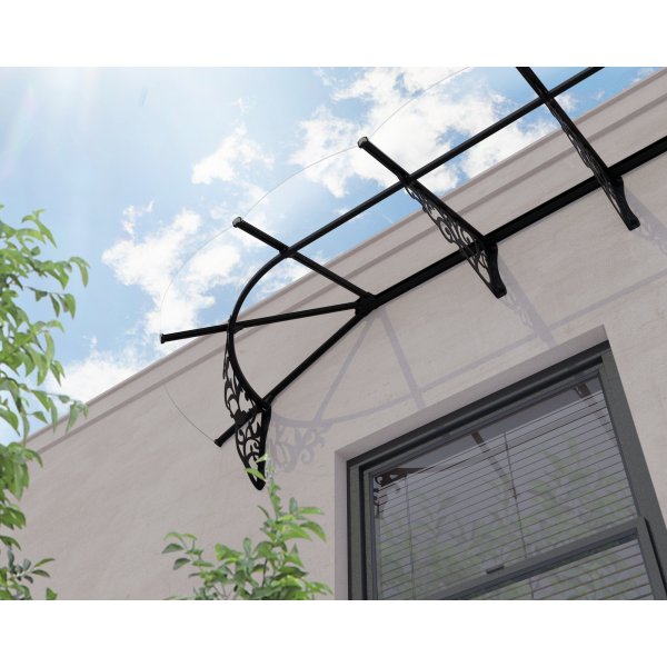 Canopia Lily French Entrance baldakin 0,9 x 2,7 - Sort/klart glas