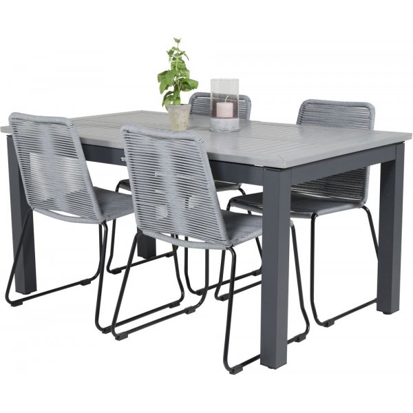 Ekenäs Matgrupp (152x90) - Svart/Grå - 4 Stolar Ekenäs Matgrupp (152x90) - Svart/Grå - 4 Stolar