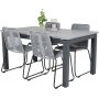 Ekens Matgrupp (152x90) - Svart/Gr - 4 Stolar