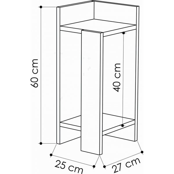 Elos s�ngbord h�ger - Ljus mocka