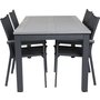 Ekens Spisegruppe (152x90) - Sort/Gr - 4 Stole
