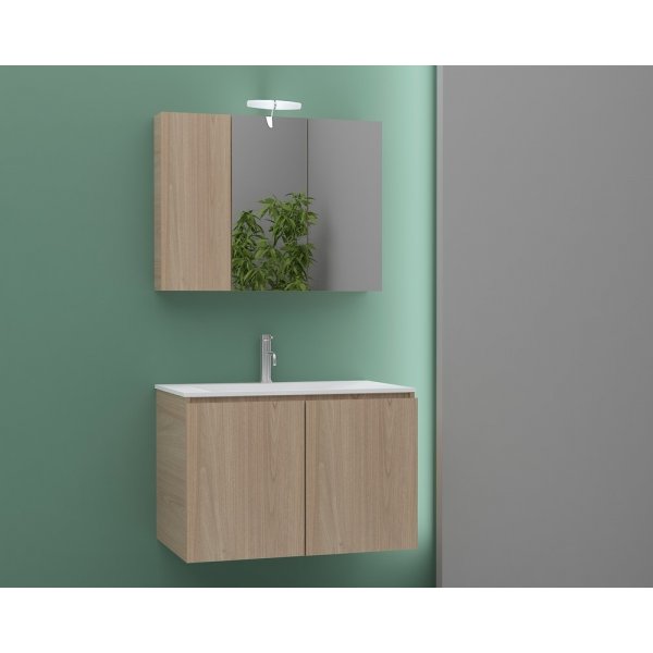 Badrumsmbler Verona 75 - Beige med spegelskp