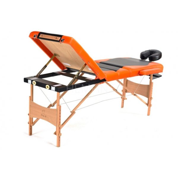 Massagebänk med träben - 4 zoner - Tvåfärgad Massagebänk med träben - 4 zoner - Tvåfärgad