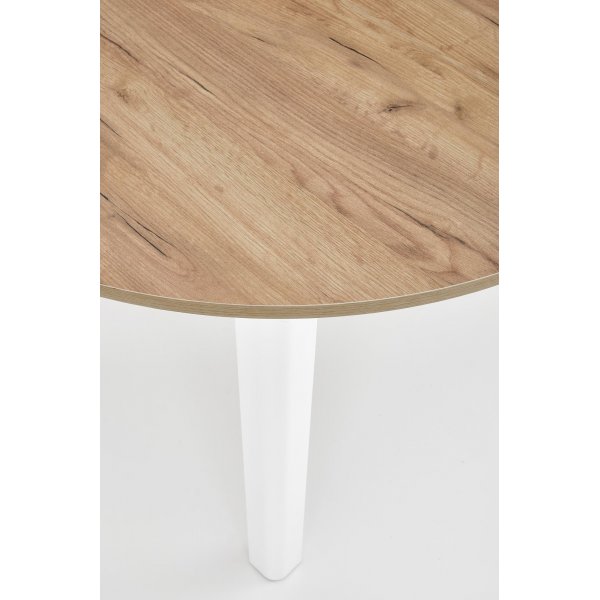 Matbord runt f�rl�ngningsbart ek/vit 102-142 cm - Berivan