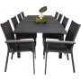 Holma Matgrupp (160x100) - Svart - 8 Stolar