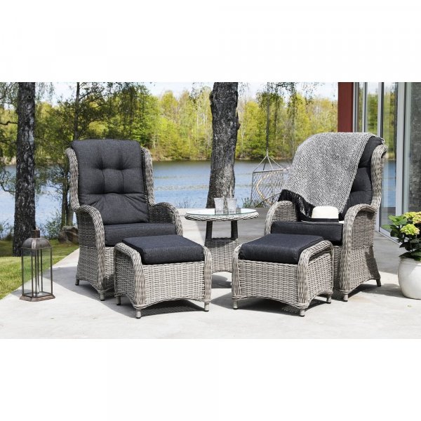 Orleans utembelset med sidobord - Gr cement