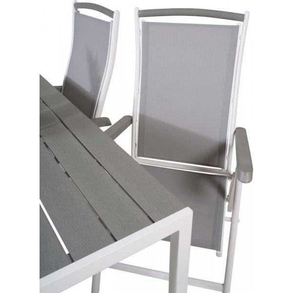 Ervalla Matgrupp (150x90) - Vit/Gr� - 4 Stolar