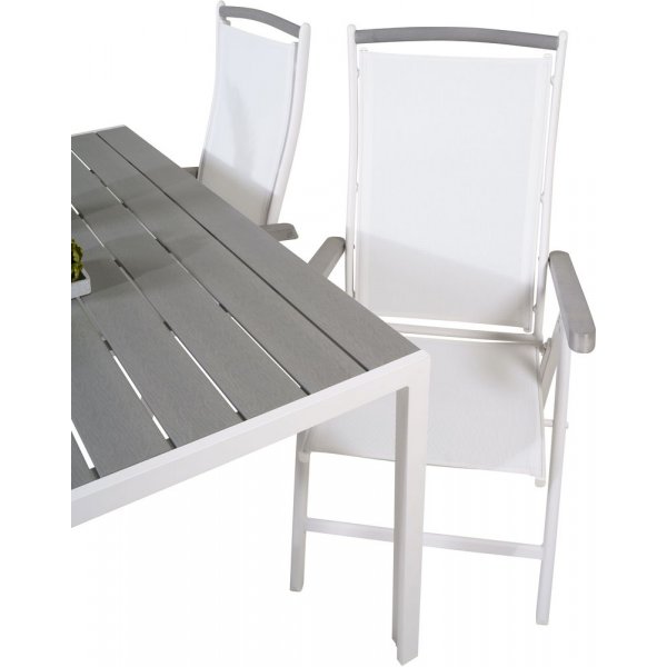 Ervalla Matgrupp (150x90) - Vit/Gr - 4 Stolar