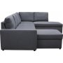 U-soffa b�ddsoffa Dream med f�rvaring - 299 cm - m�rkgr�