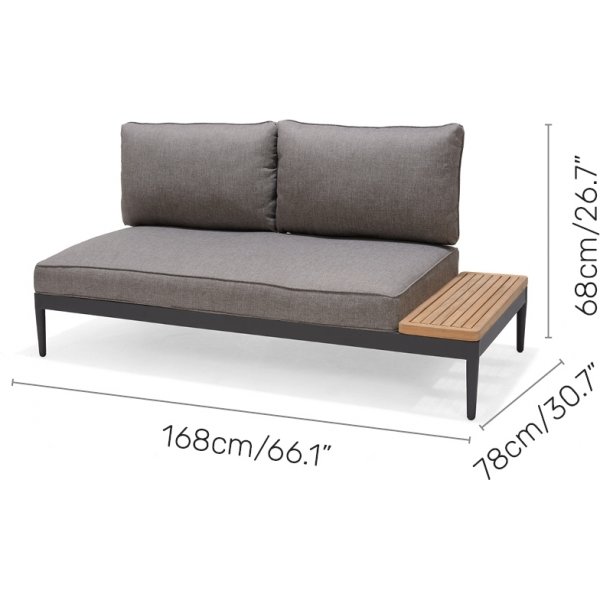 Lifestyle Garden Topaz Loungegruppe mit Tagesbett - Grau/Teak