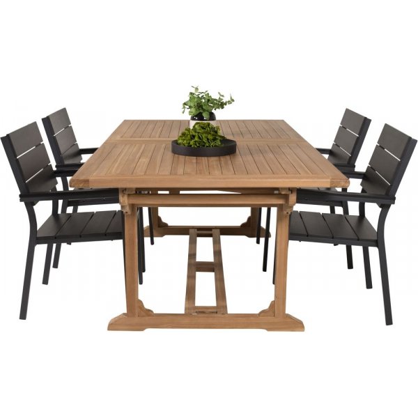 Bjuråker Matgrupp (195x110) - Svart/Natur - 4 Stolar Bjuråker Matgrupp (195x110) - Svart/Natur - 4 Stolar