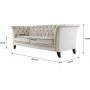 Chesterfield 3-sits Soffa 210 cm Beige Sammet