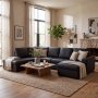 1 Solna U-sofa i sort PU A3D