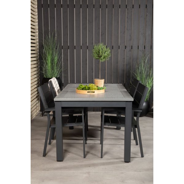 Ekenäs Spisegruppe (152x90) - Sort/Grå - 4 Stole Ekenäs Spisegruppe (152x90) - Sort/Grå - 4 Stole