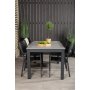 Ekens Spisegruppe (152x90) - Sort/Gr - 4 Stole