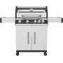 Rostfri gasolgrill med sidobrännare & glasfönster 68x42 cm Rostfri gasolgrill med sidobrännare & glasfönster 68x42 cm