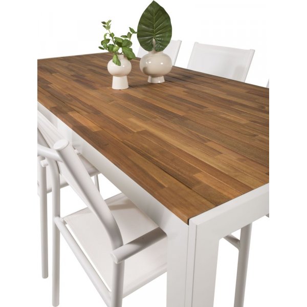 Balsj� Matgrupp (205x90) - Vit/Natur - 6 Stolar