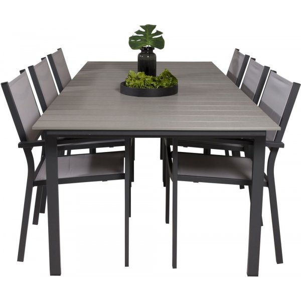 Prässebo Matgrupp (224x100) - Svart/Grå - 6 Stolar Prässebo Matgrupp (224x100) - Svart/Grå - 6 Stolar