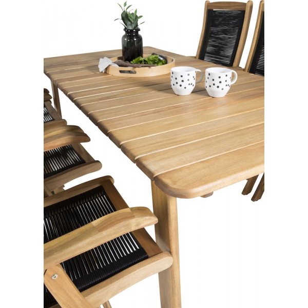 Malmby Matgrupp (180x90) - Natur - 6 Stolar