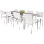 Ekens Matgrupp (160x90) - Vit/Gr - 8 Stolar