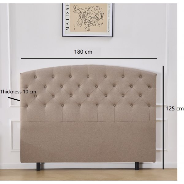 Sänggavel 180 cm bred rundad design - Beige Sänggavel 180 cm bred rundad design - Beige