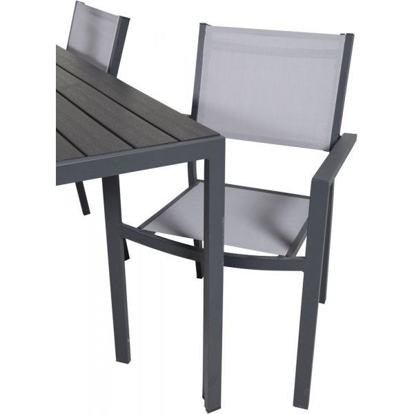 Ervalla Matgrupp (150x90) - Svart - 4 Stolar