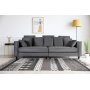1 Sofa 250 cm bred mørkegrå fløjl 114 cm dyb