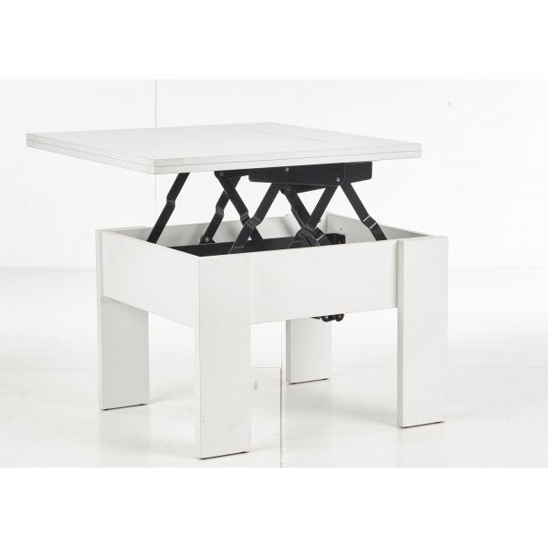 Serafin h�j och s�nkbart soffbord 80-160 x 80 cm - Vit
