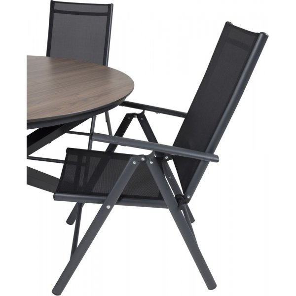 Tottarp Matgrupp (ø140) - Svart/Brun - 6 Stolar Tottarp Matgrupp (ø140) - Svart/Brun - 6 Stolar