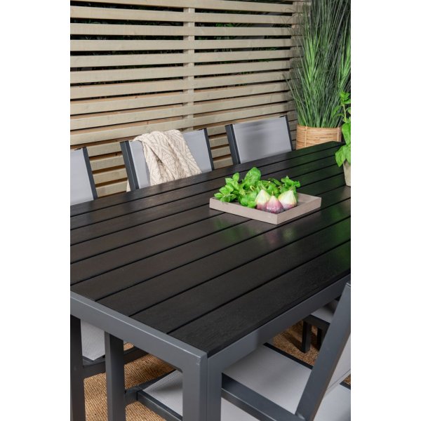 Ervalla Matgrupp (205x90) - Svart - 6 Stolar Ervalla Matgrupp (205x90) - Svart - 6 Stolar