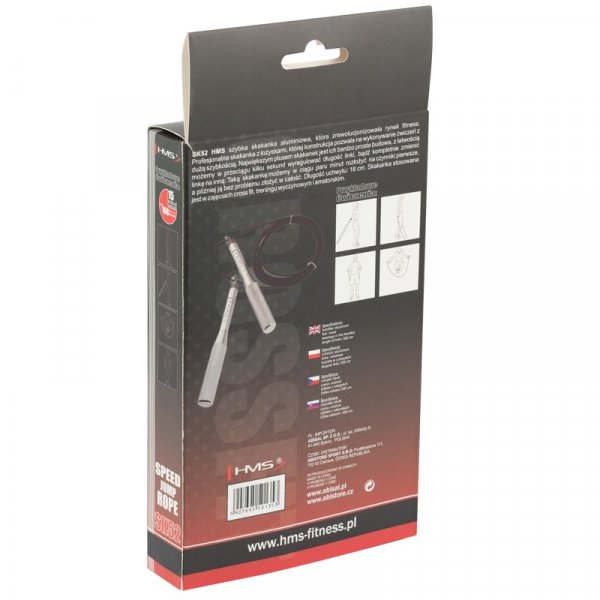 Speed rope med kullager (stlvajer & alu-handtag) silvrigt | svart