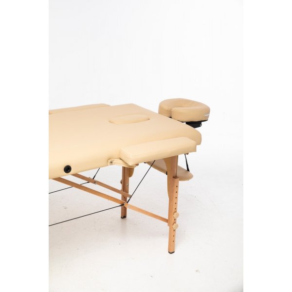 Massagebnk med trben - 2 zoner - Beige