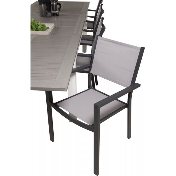 Eken�s Matgrupp (224x100) - Svart/Gr�/Vit - 8 Stolar