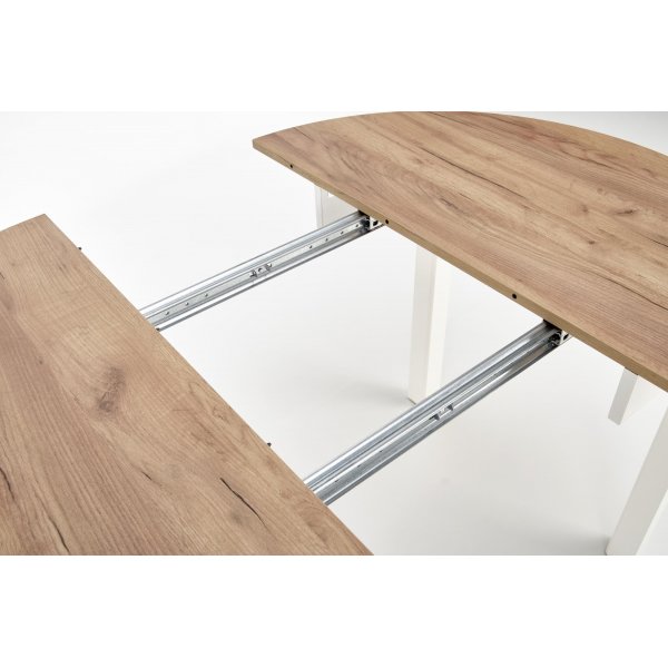 Matbord runt f�rl�ngningsbart ek/vit 102-142 cm - Berivan