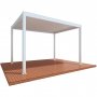 Motorisierte Pergola 4x3m Aluminium, LED-Beleuchtung, weißes Dach Motorisierte Pergola 4x3m Aluminium, LED-Beleuchtung, weißes Dach