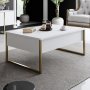 Lux soffbord 90 x 60 cm - Vit/guld