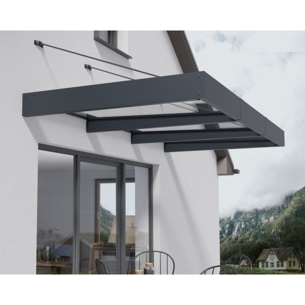 Canopia Sophia Clear XL Entrance baldakin 1,4 x 3 - Mrkegr/klart glas