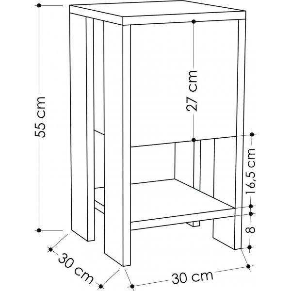 Ema s�ngbord - Ek/antracit