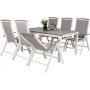 Prssebo Matgrupp (160x100) - Vit/Gr - 6 Stolar