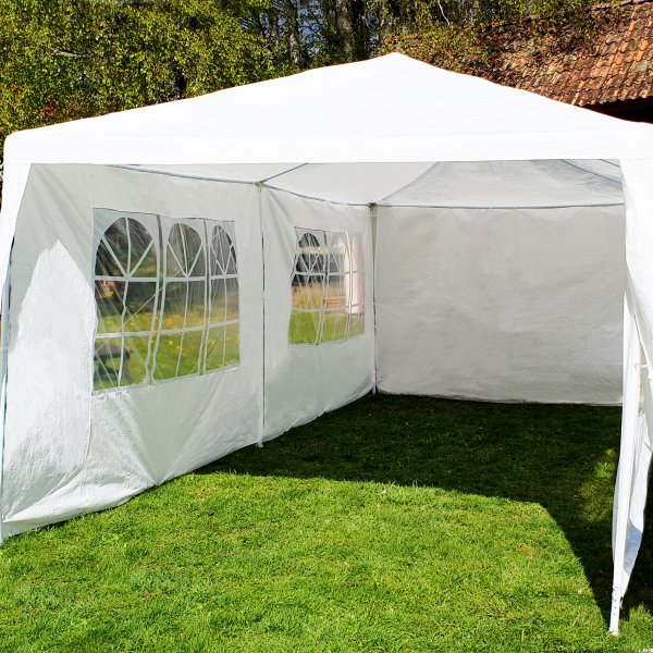 Juhlateltta 3×6 m seinillä | Valkoinen Juhlateltta 3×6 m seinillä | Valkoinen