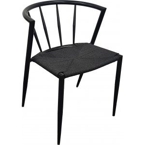 svart metall y-formad trädgårdsstol utestol + rengöringsspray för utemöbler