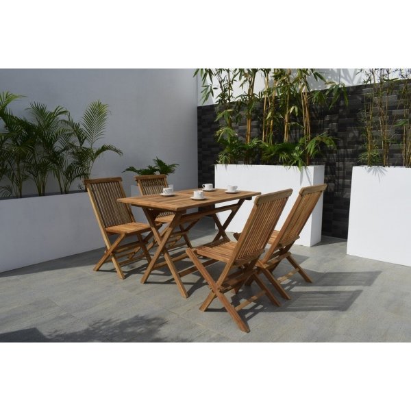 Vikbart matbord i teak - 120x70 cm
