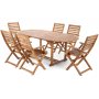 Matgrupp Acacia oval 150-200 cm, inkl. 6 stolar