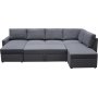 U-soffa b�ddsoffa Dream med f�rvaring - 299 cm - m�rkgr�