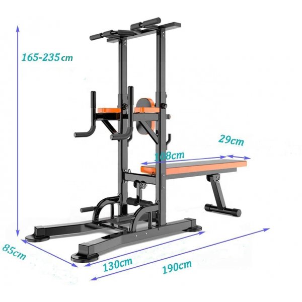 Powertower mit Trainingsbank Powertower mit Trainingsbank