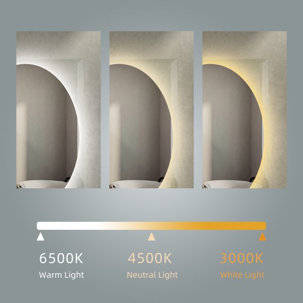 Spegel - Benevento | Oval | LED-belysning, dimbar & anti-fog