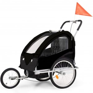 Cykeltrailer/barnevogn 2-i-1 | 2 sæder | Belastningsevne 40 kg | Sammenklappelig Cykeltrailer/barnevogn 2-i-1 | 2 sæder | Belastningsevne 40 kg | Sammenklappelig